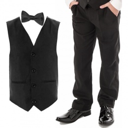 Boys Black 3 Piece Evening Bow Tie Suit