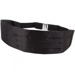 Boys Black Satin Adjustable & Elasticated Cummerbund