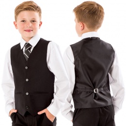 Boys Black Formal Suit Waistcoat