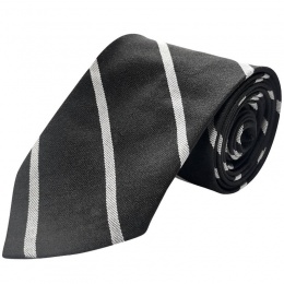 Older Boys Black & White Striped Full Tie