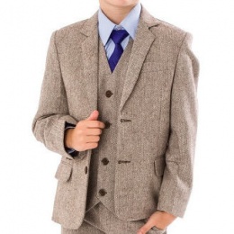 Boys Brown Tweed Herringbone Jacket