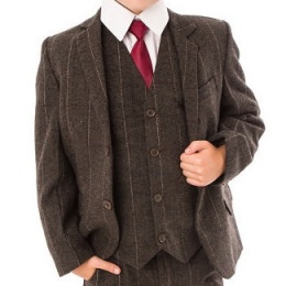 Boys Brown Tweed Check Jacket