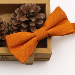 Boys Burnt Orange Textured Cotton Bow Tie with Adjustable Strap