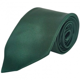 Boys Dark Green Plain Satin Tie (45'')