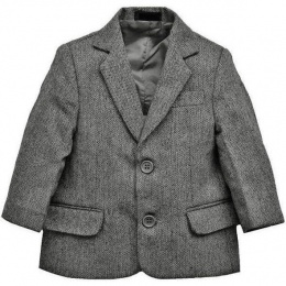 Boys Grey Tweed Herringbone Jacket