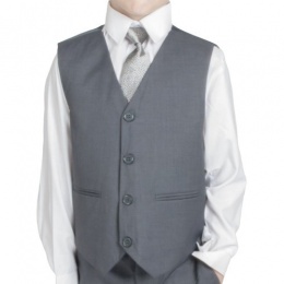 Boys Mid Grey Formal Suit Waistcoat