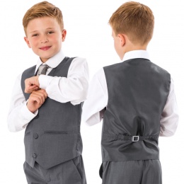 Boys Mid Grey Formal Suit Waistcoat