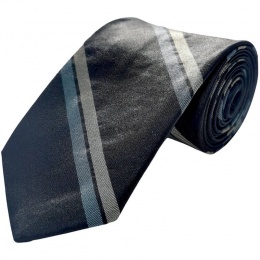 Older Boys Dark Navy Striped Full Tie