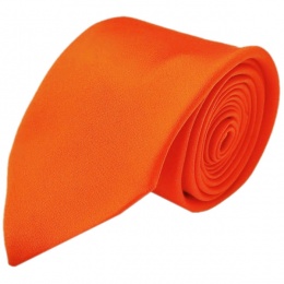 Boys Orange Plain Satin Tie (45'')