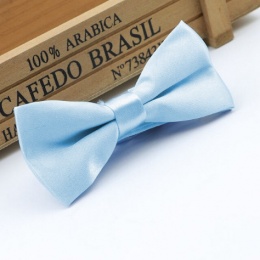 Boys Pale Blue Satin Bow Tie with Adjustable Strap