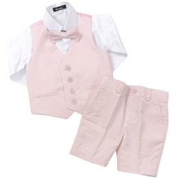 Boys Pastel Pink 4 Piece Shorts Suit