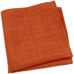 Boys Rust Orange Textured Cotton Pocket Square Handkerchief