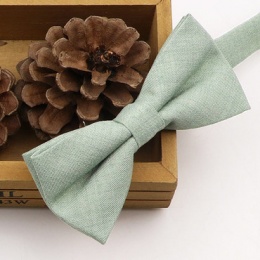 Boys Sage Green Textured Cotton Bow Tie with Adjustable Strap