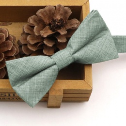 Boys Sage Green Textured Cotton Bow Tie with Adjustable Strap