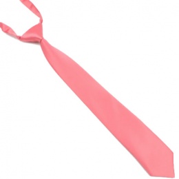 Boys Coral Silk Effect Adjustable Skinny Tie