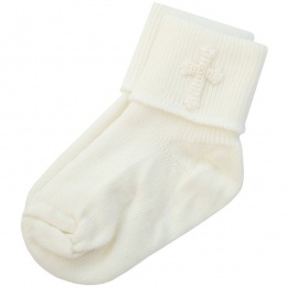 Baby Boys Ivory Christening Cross Socks