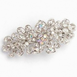 Girls AB Crystal Filigree Barrette Hair Clip