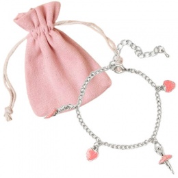 Girls Ballerina Charm Flower Girl Bracelet