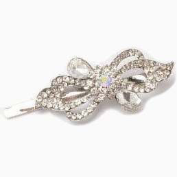 Girls Crystal & Diamante Silver Hair Slide