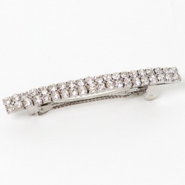 Girls Sparkly Diamante Silver Barrette Hair Clip