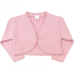 Girls Dusky Pink 100% Cotton Long Sleeved Bolero