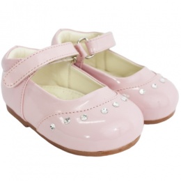 Girls Pink Patent 'Fairy' Diamante Special Occasion Shoes