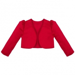 Girls Red Satin Long Sleeved Bolero