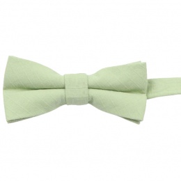 Boys Pastel Green Check Cotton Bow Tie with Adjustable Strap