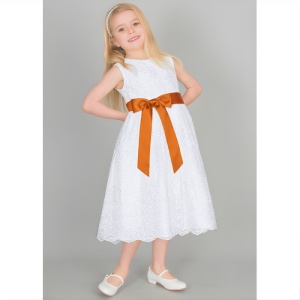 Girls Rust Burnt Orange Double Sided Satin Dress Sash | Flower Girl Sash -  childrensspecialoccasionwear.co.uk